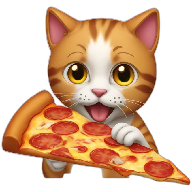 a cat eating pizza emoji