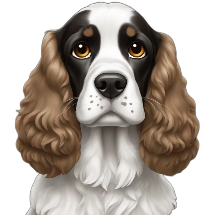 cocker spaniel black white emoji