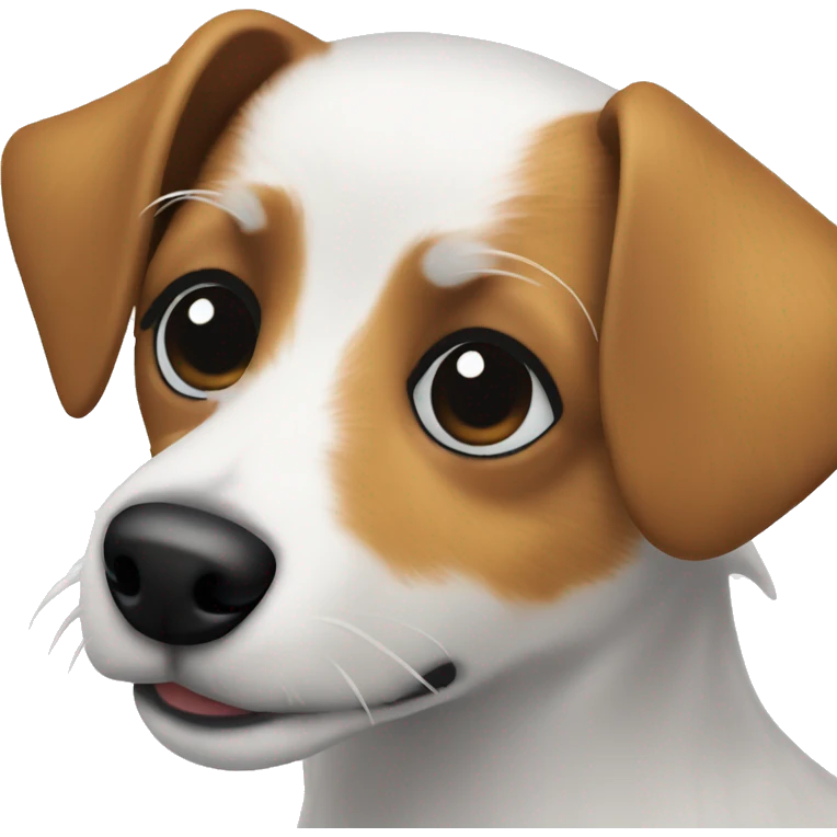Long haired jack russel with black eyes emoji