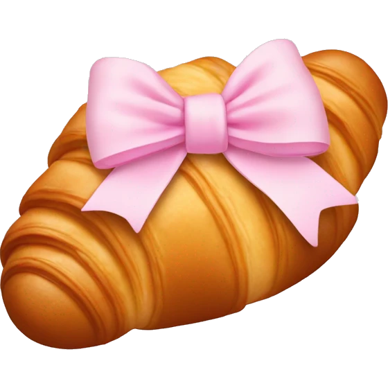 Croissant with light pink bow emoji