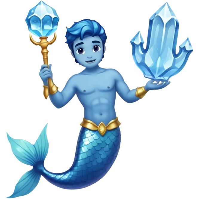 Merman holding ice emoji