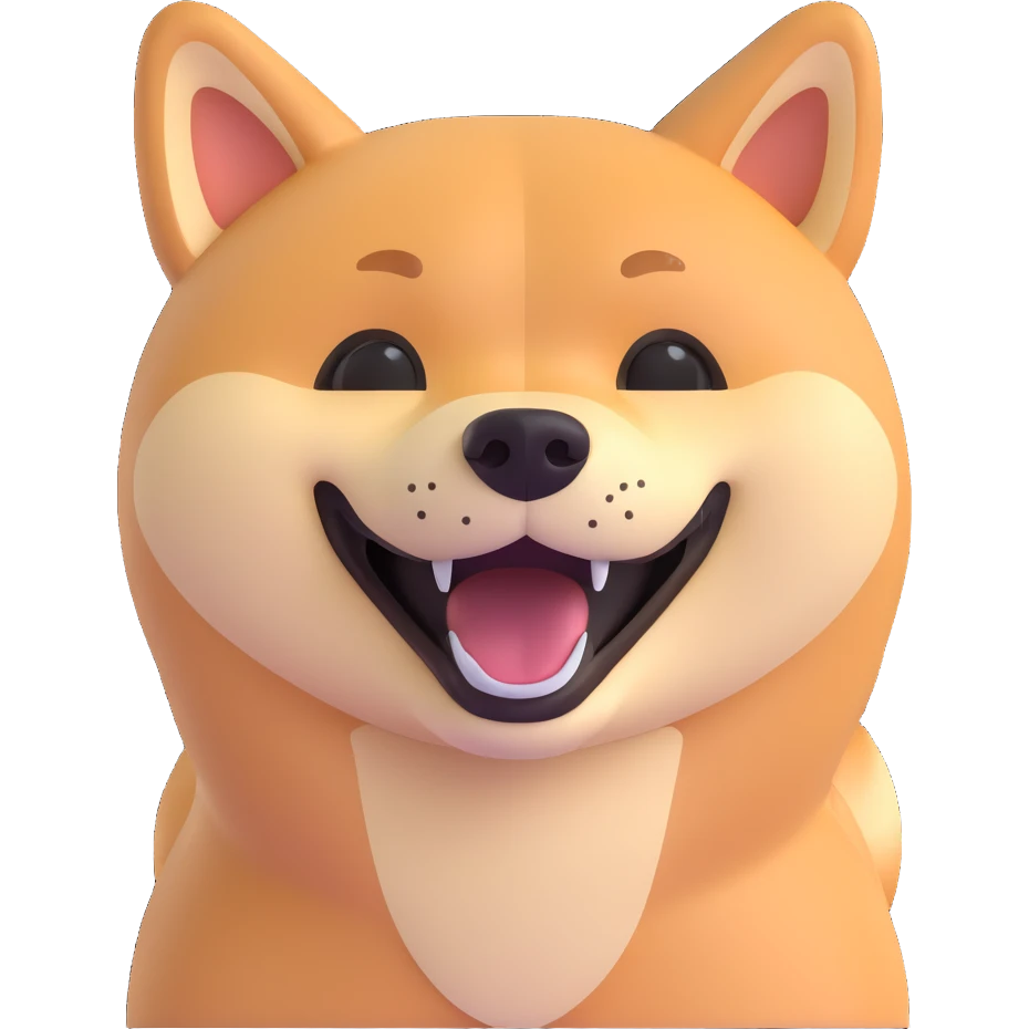shiba inu, laughing emoji