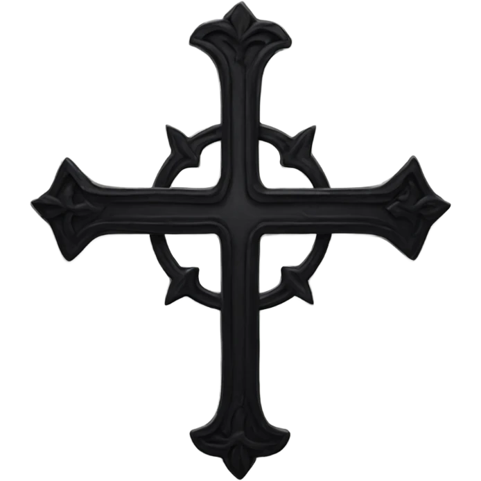 Goth upside down cross emoji
