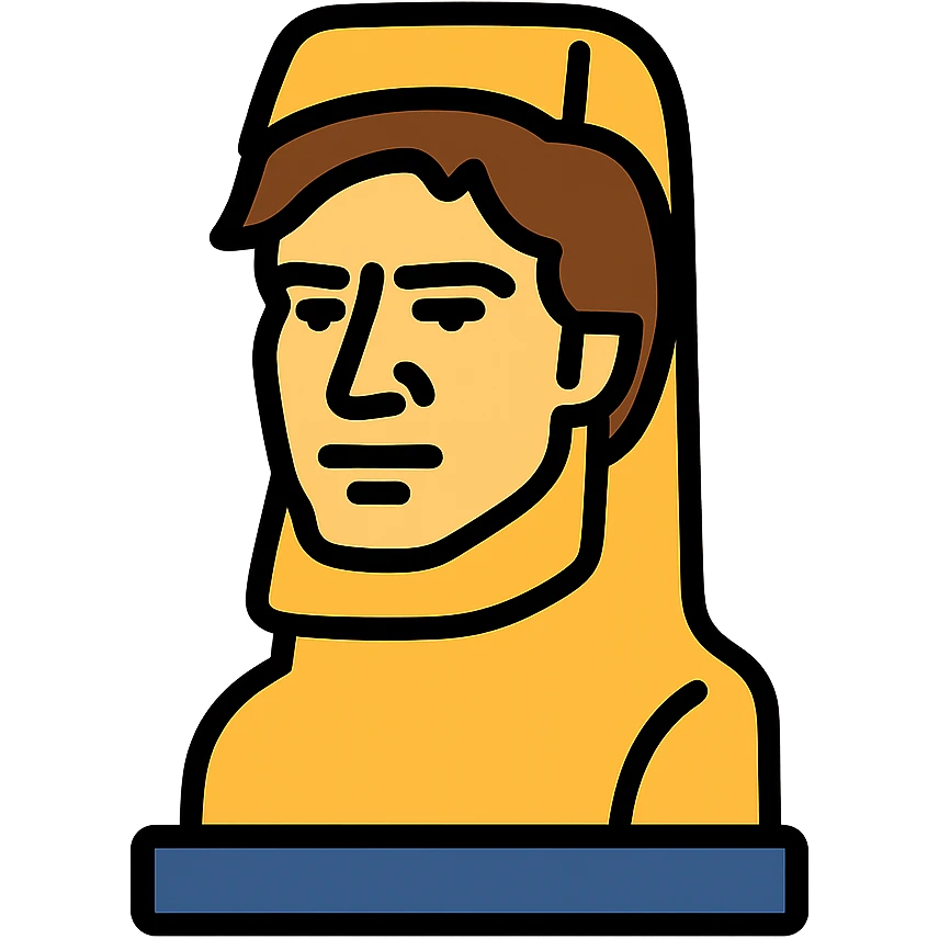 Moai statue with the face of Han Solo emoji