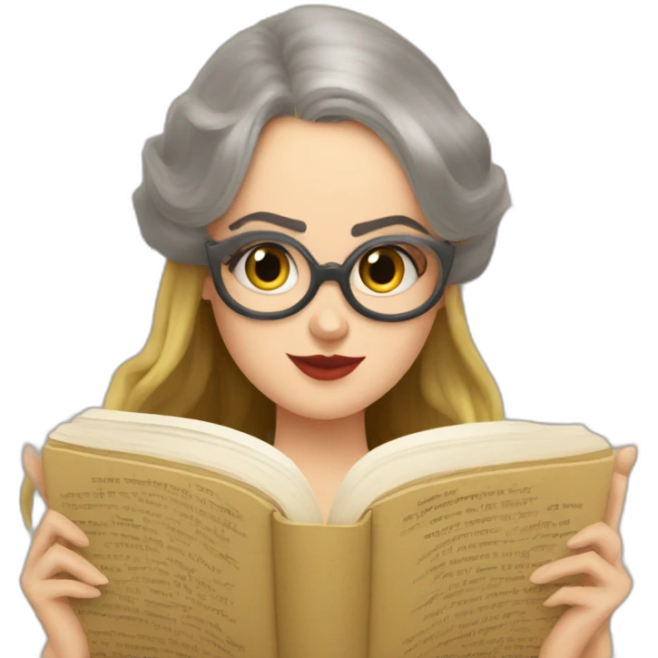 Divchyna reads the novel Don Quixote emoji