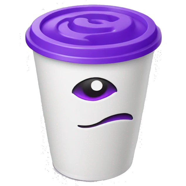 purple liquid in white styrofoam cup emoji