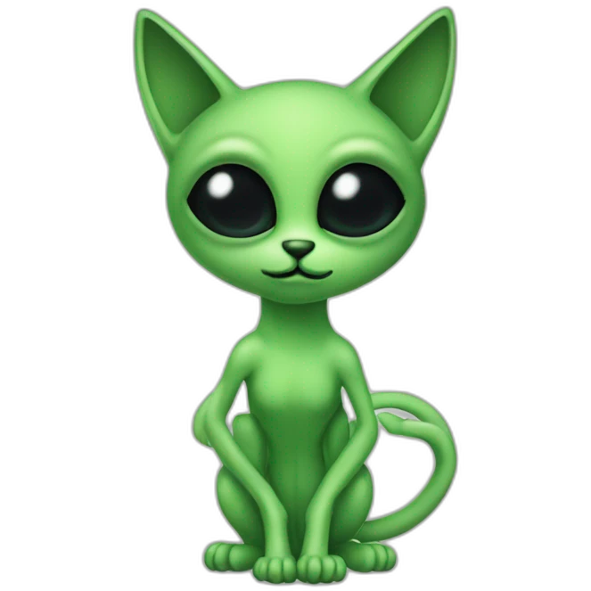 green alien cat black eyes antenna emoji