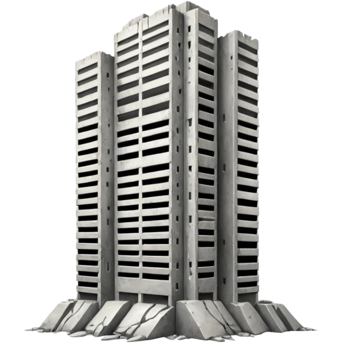 A high-rise building that is cracking and collapsing emoji