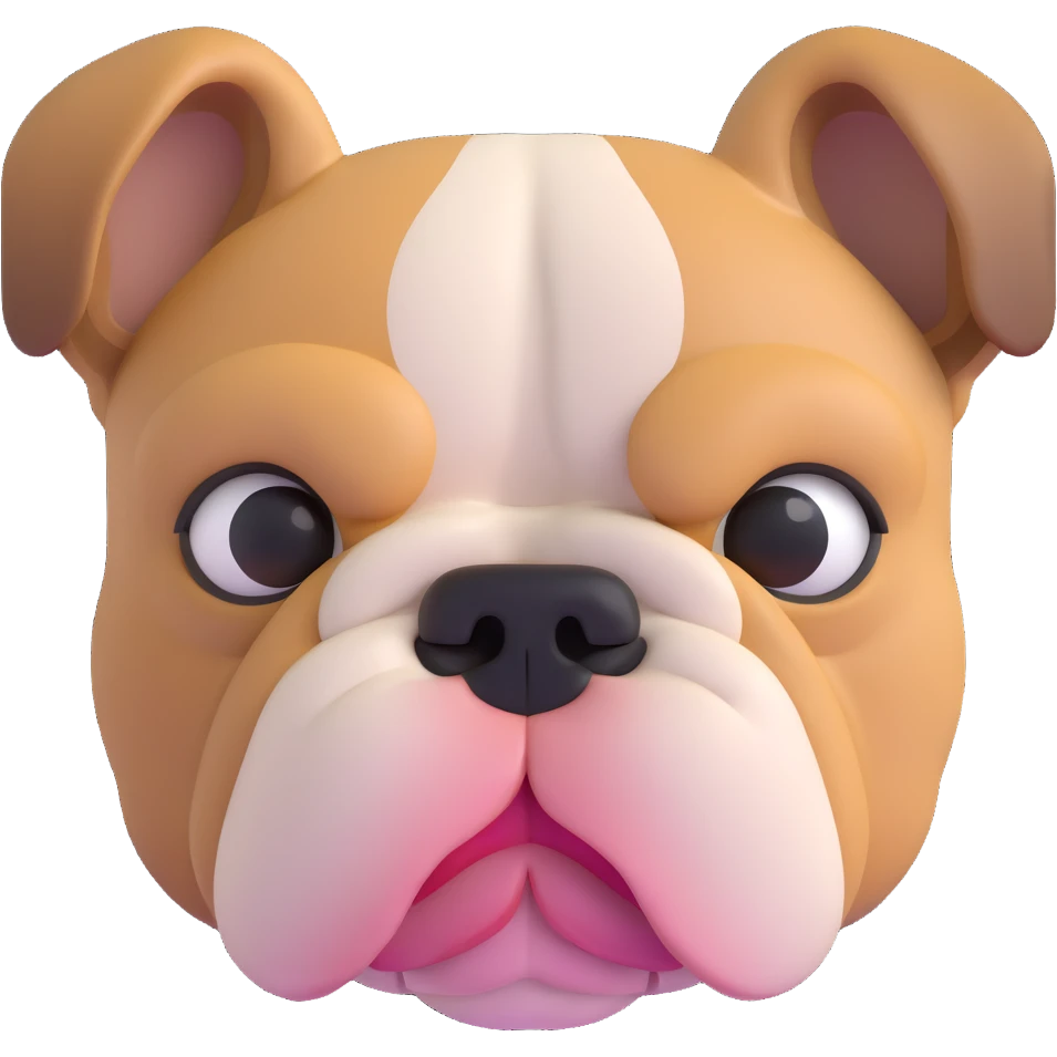 detailed bulldog face emoji
