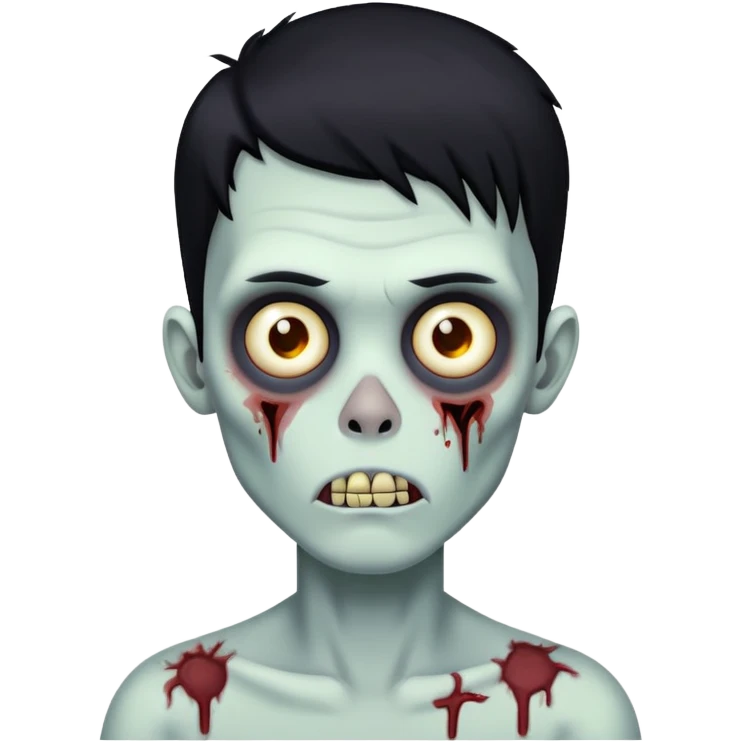 zombie boy with black hair emoji