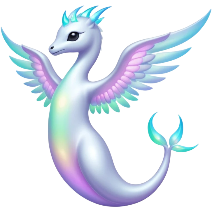 A bright whiteish iridescent divine legendary spiritual ethereal beautiful Fakémon-creature emoji