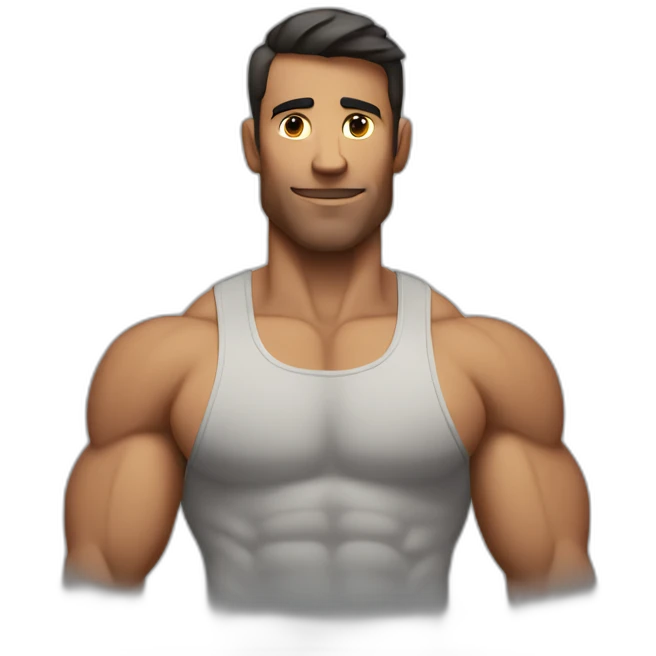 muscular man with one skinny arm and one muscular arm emoji
