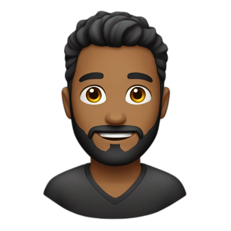 hombre de 26 años cabello corto negro y con barba emoji