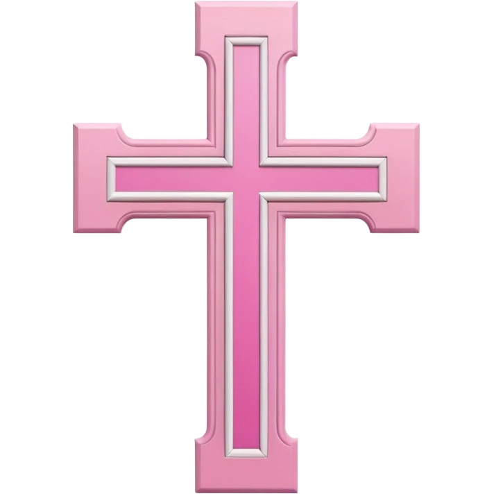Pink and white simple holy cross emoji