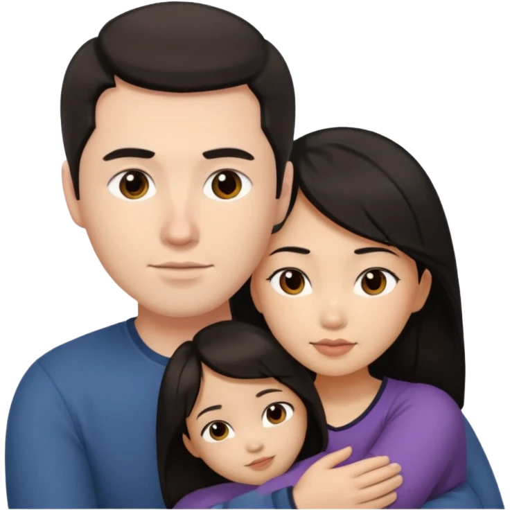Chite guy dark hair asian girl cuddling emoji
