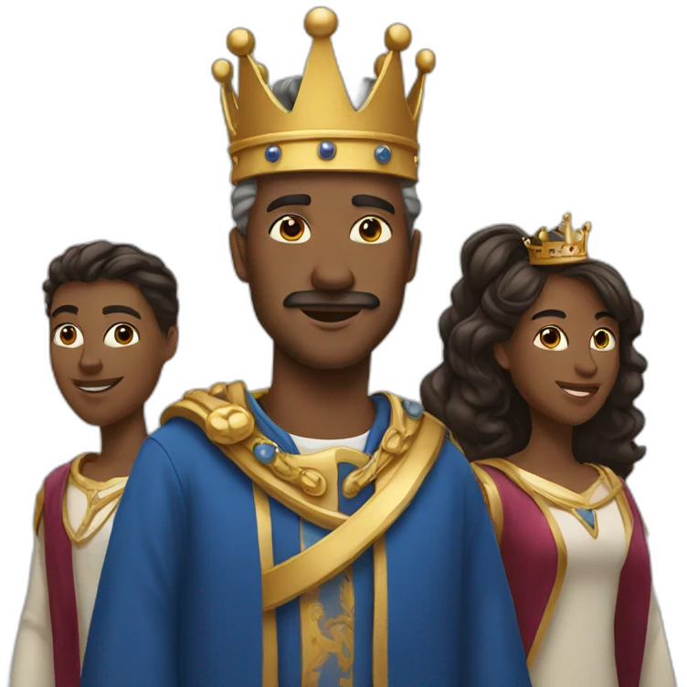 King with four students emoji