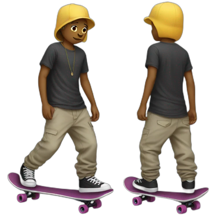 skateboarder with baggy pants emoji