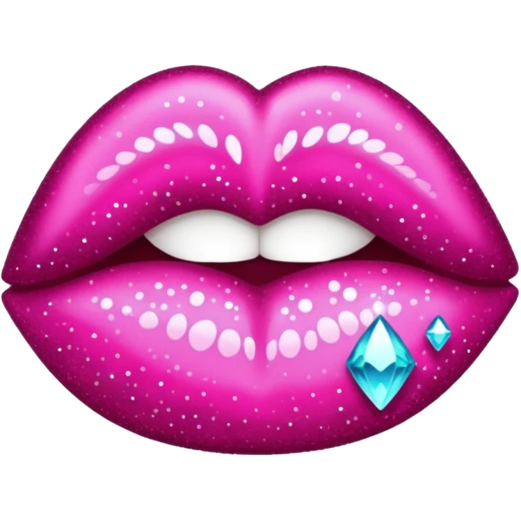 glitter dark pink kiss  emoji