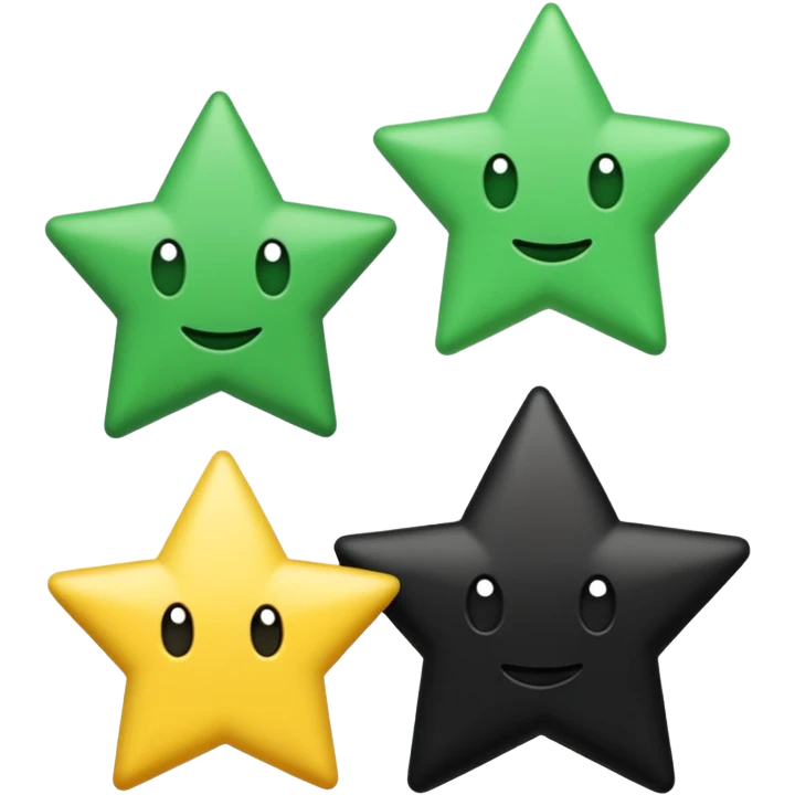 trois bandes superposées, une verte, une blanche et une noire. Sur la bande blanche figurent trois étoiles emoji