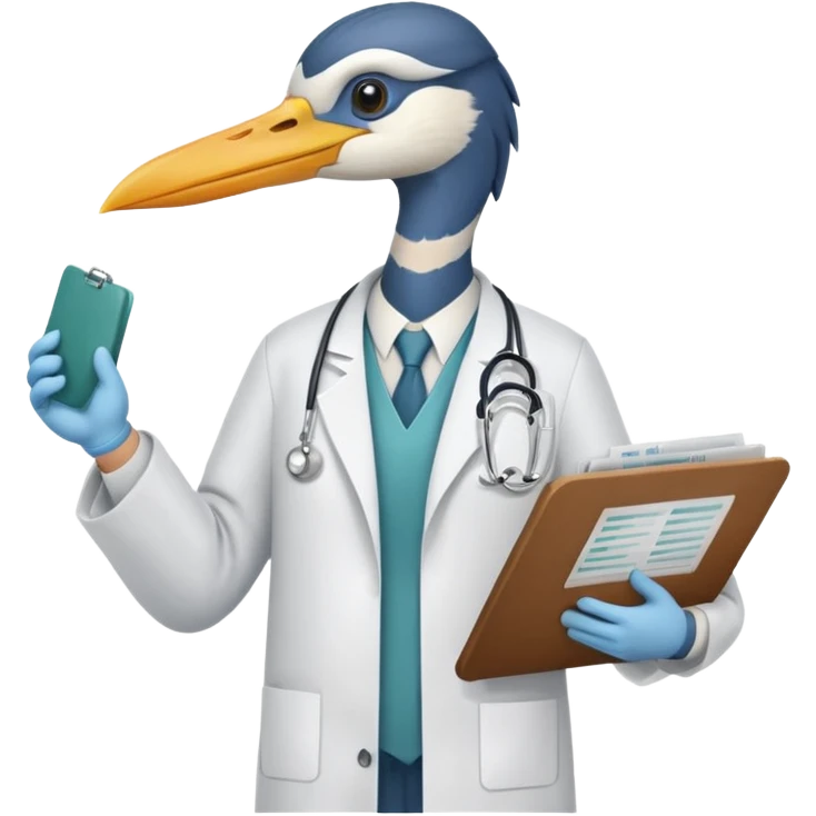 heron as a doctor emoji