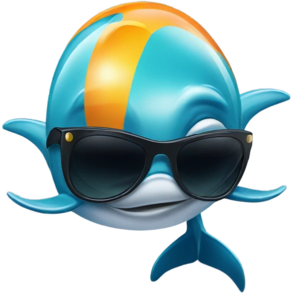 Dolphin with sunglasses  emoji
