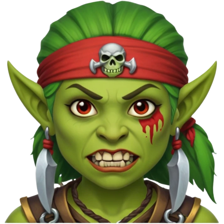 ork pirate woman long ork tooth emoji