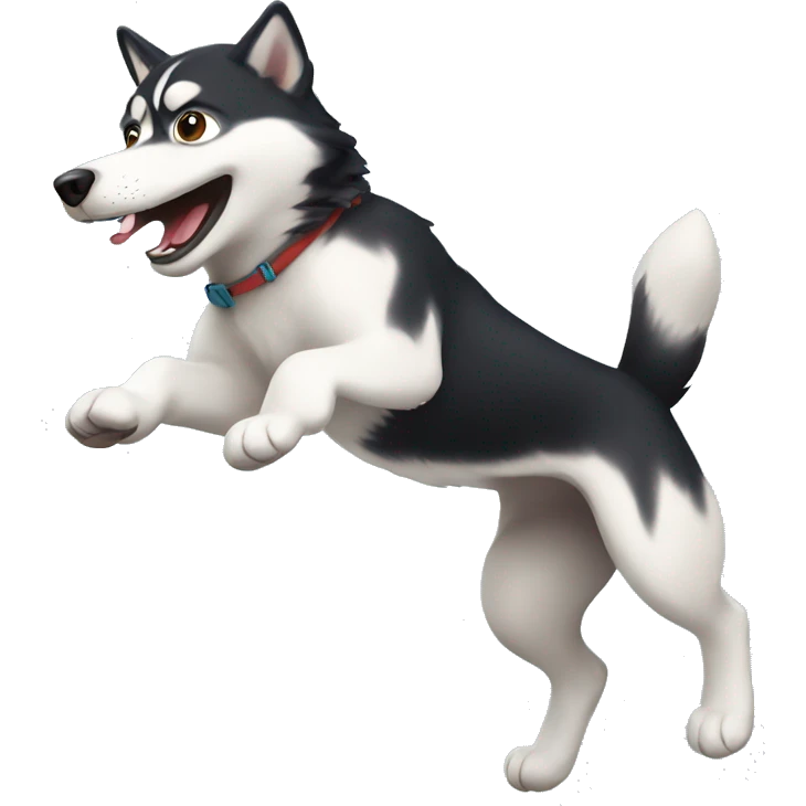 husky jumping emoji