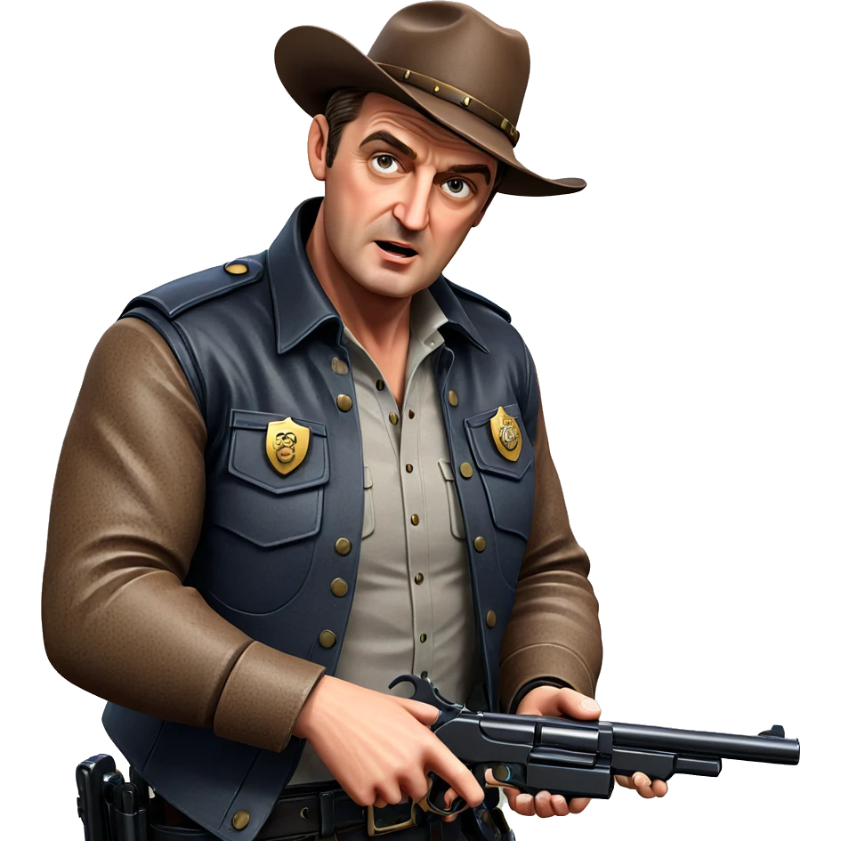 cowboy police parody with gun emoji