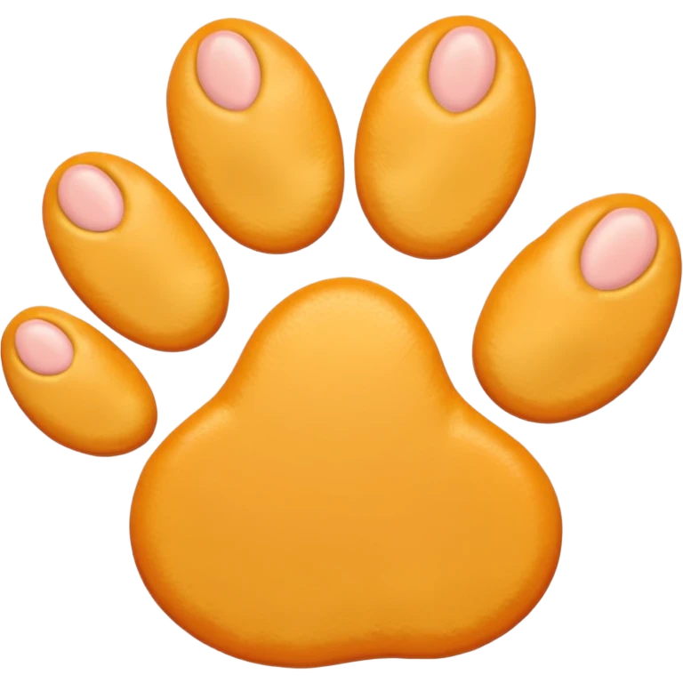 a very light pale pastel yellow-orange pawprint emoji