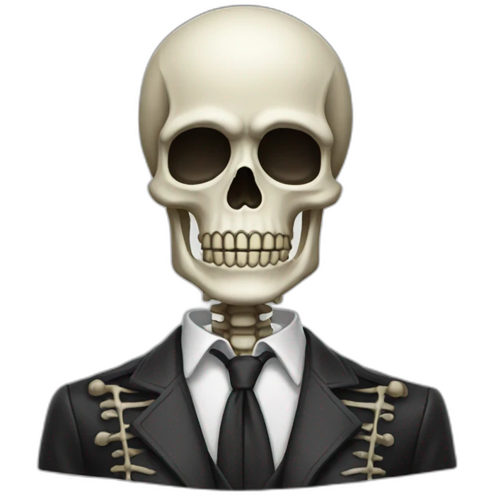 Skeleton afro suit emoji