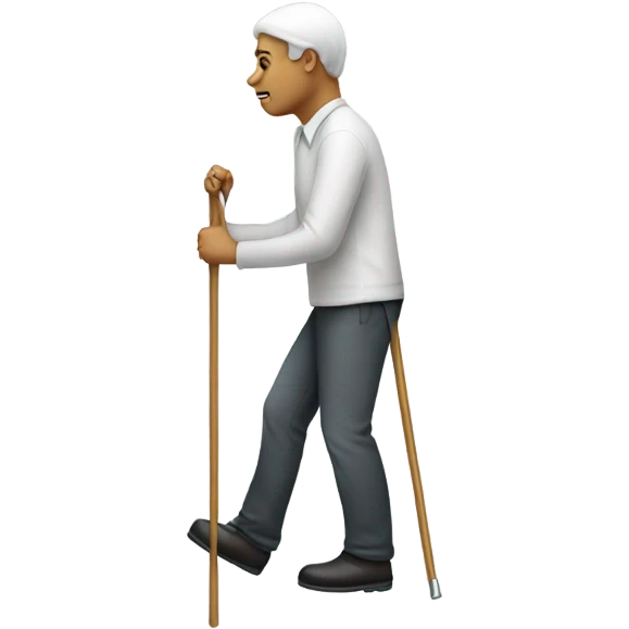 blind person walking with cane emoji