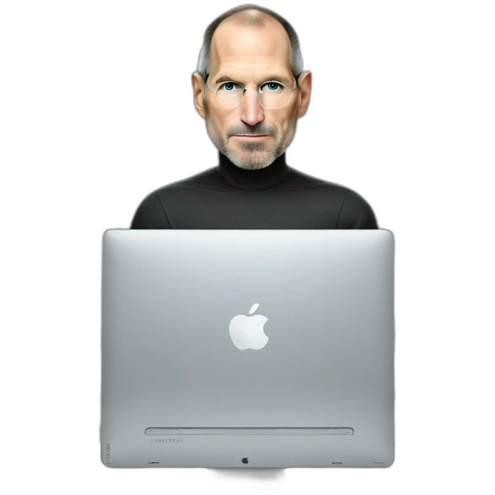 steve jobs using a mac computer emoji