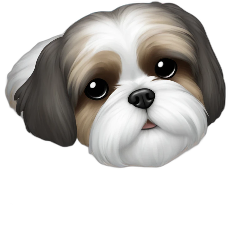 Shih tzu sleeping light blue donut bed emoji