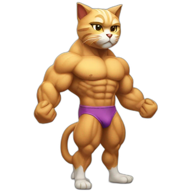 bodybuilder cat emoji