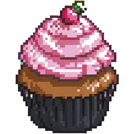 cupcake with pink icing emoji