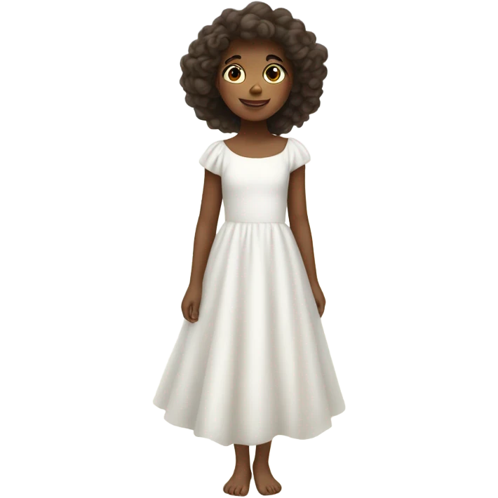 dreamy child in white dress emoji