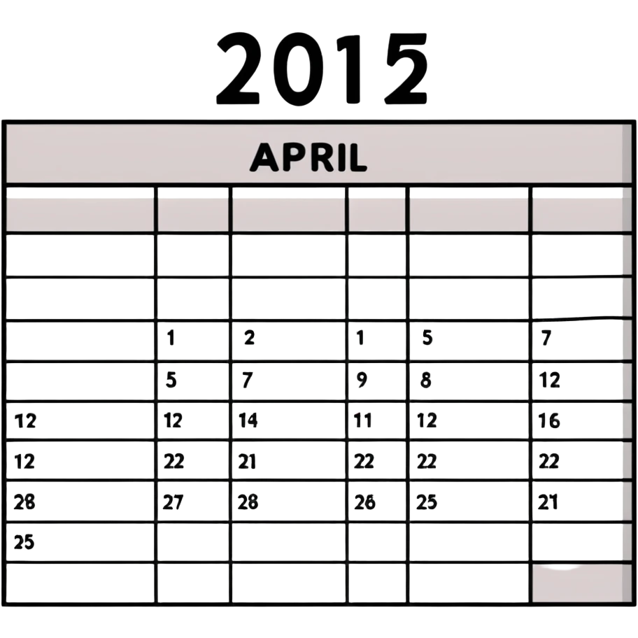 April 2025 calendar page emoji