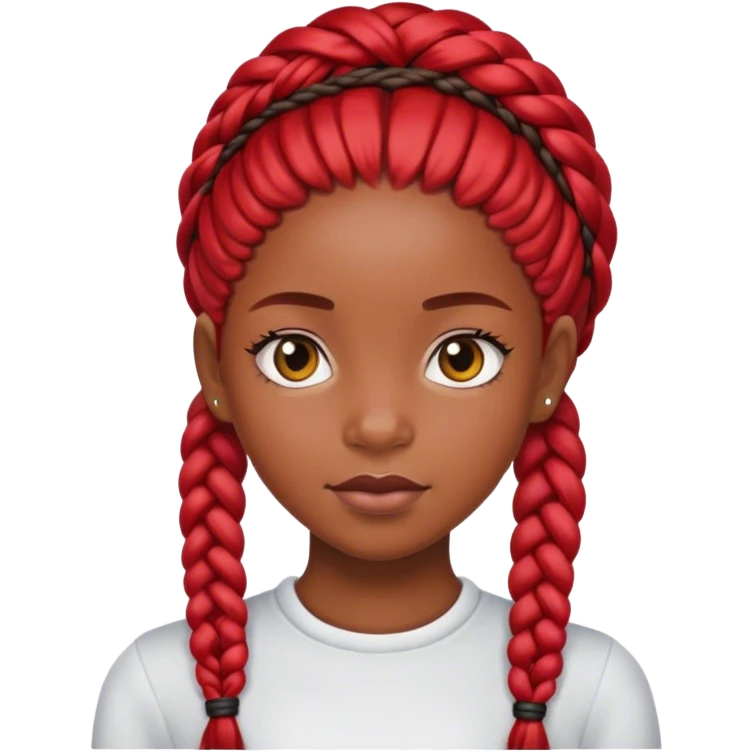 Black girl ugly with red braids emoji