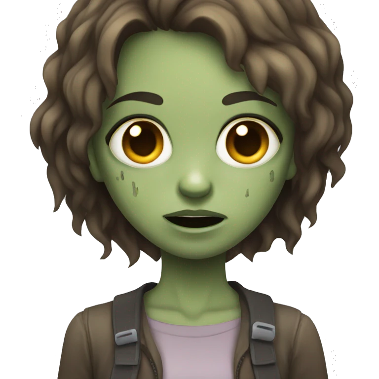 girl zombie with brown hair emoji