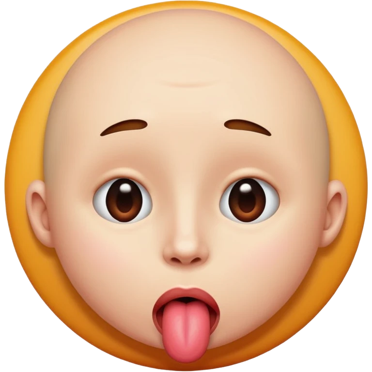 Doing the tongue out trend with the circle head one  emoji