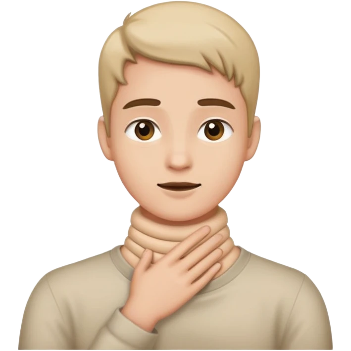 holding neck emoji