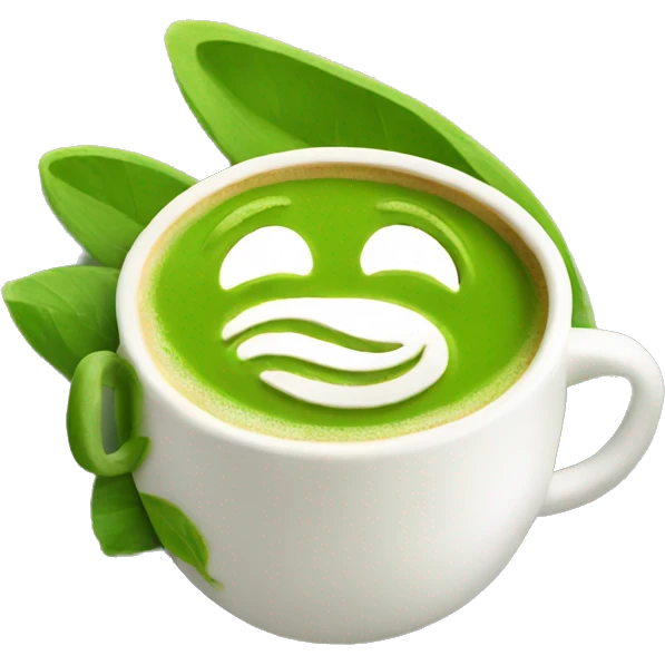 Matcha with latte art emoji