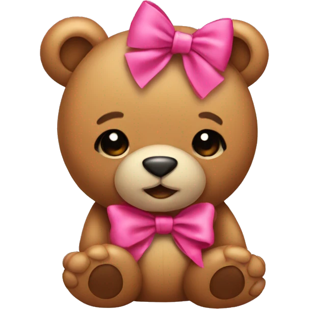 teddybear with a rosa bow on his head emoji