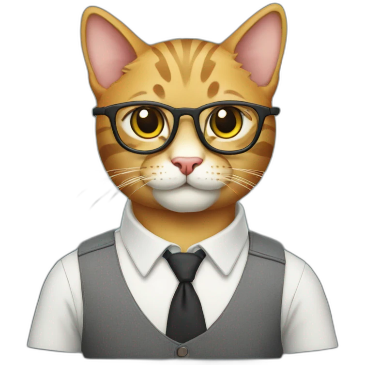 Nerd cat emoji