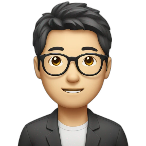 Korean man with glasses emoji