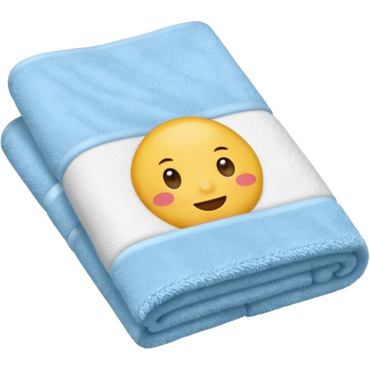 baby blue hotel room towel emoji