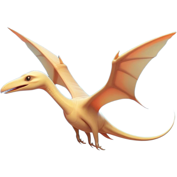 Beautiful and Majestic Pterodactyl Portrait Emoji, Head and body rendered in serene repose with a gentle, content smile, showcasing a slender, aerodynamic form with expansive wings gently folded and eyes softly closed in tranquil slumber, Simplified yet exquisitely endearing features, highly detailed, glowing with a soft, drowsy celestial light, high shine, relaxed and utterly majestic, stylized with an air of timeless aerial splendor, soft glowing outline, capturing the essence of a beautiful and majestic Pterodactyl that embodies the pure grace of prehistoric flight! emoji