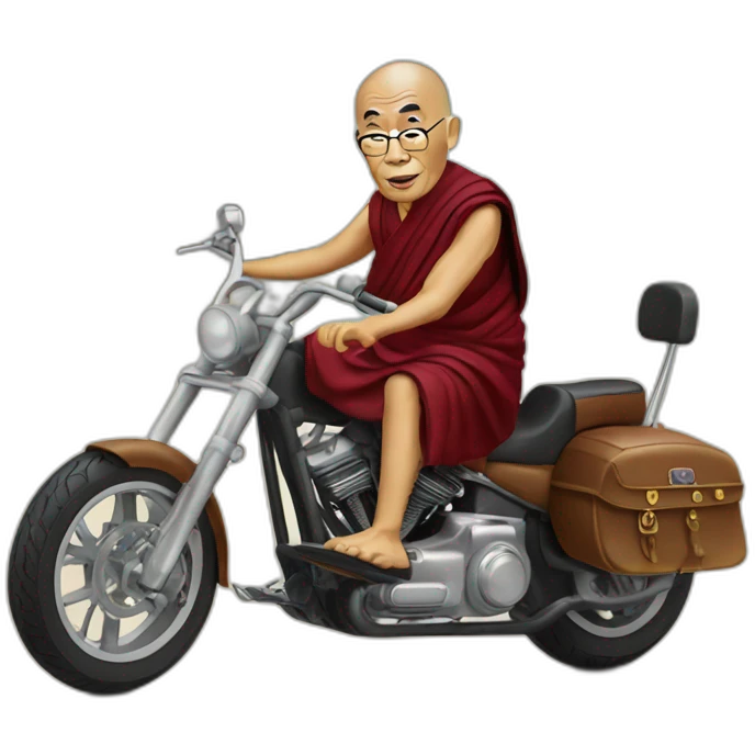 Dalai lama on chopper emoji
