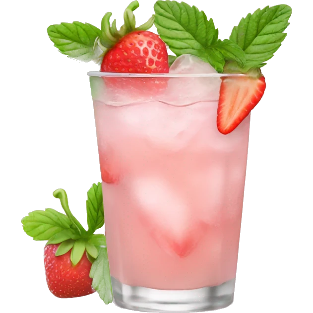 Pastel pink mojito strawberry  emoji