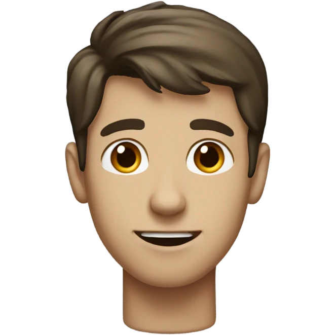 tall boy with short brown hair and big nose emoji